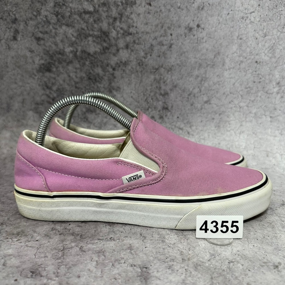 Vans Classic Slip-On Women 9.5 Pink Orchid Canvas Sneakers Low Skate Shoes